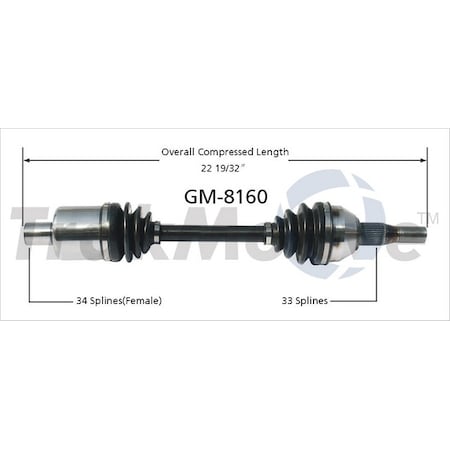 Surtrack Axle Cv Axle Shaft, Gm-8160 GM-8160